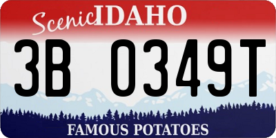 ID license plate 3B0349T