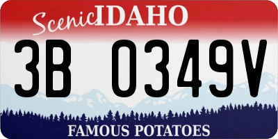 ID license plate 3B0349V