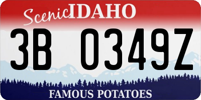 ID license plate 3B0349Z