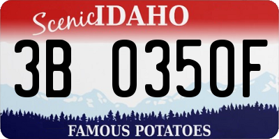 ID license plate 3B0350F