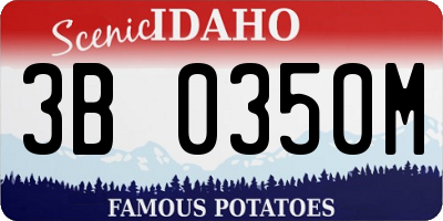 ID license plate 3B0350M