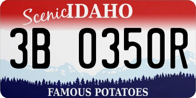 ID license plate 3B0350R