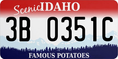 ID license plate 3B0351C