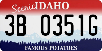 ID license plate 3B0351G