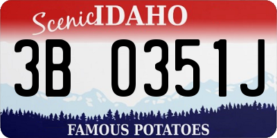 ID license plate 3B0351J