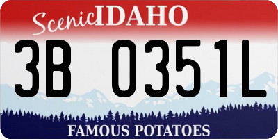 ID license plate 3B0351L