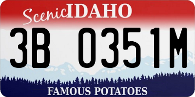 ID license plate 3B0351M