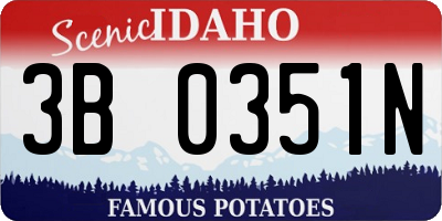 ID license plate 3B0351N