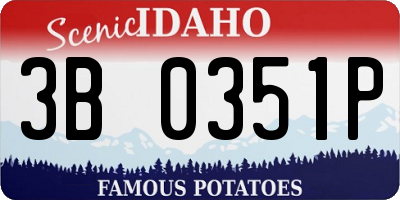 ID license plate 3B0351P