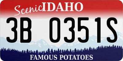 ID license plate 3B0351S