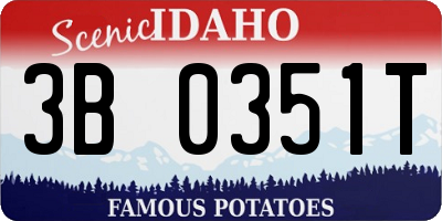 ID license plate 3B0351T