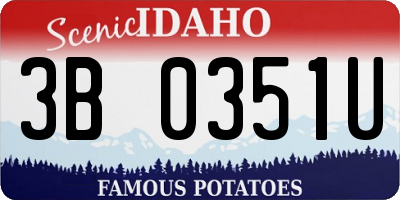 ID license plate 3B0351U