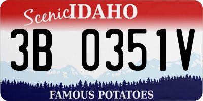 ID license plate 3B0351V
