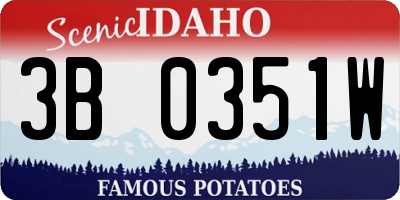 ID license plate 3B0351W