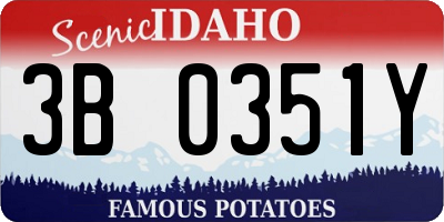 ID license plate 3B0351Y