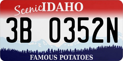 ID license plate 3B0352N