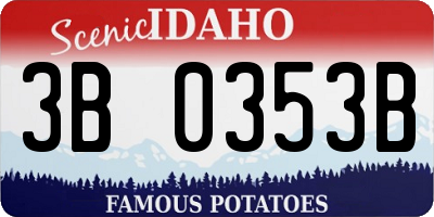 ID license plate 3B0353B