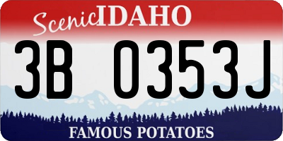 ID license plate 3B0353J