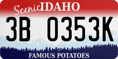 ID license plate 3B0353K