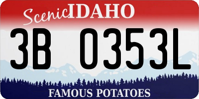 ID license plate 3B0353L