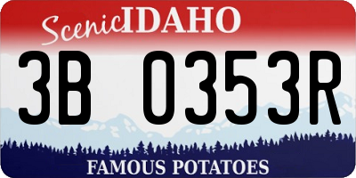 ID license plate 3B0353R