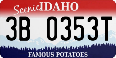 ID license plate 3B0353T