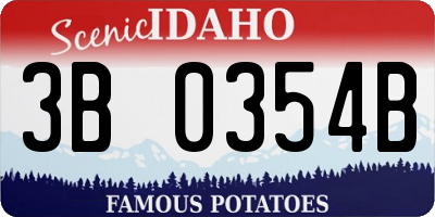 ID license plate 3B0354B