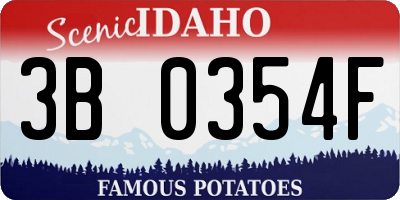 ID license plate 3B0354F