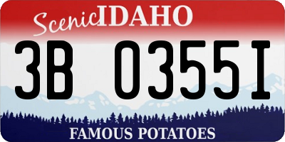 ID license plate 3B0355I