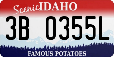 ID license plate 3B0355L