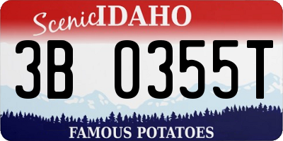 ID license plate 3B0355T
