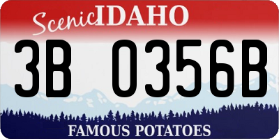 ID license plate 3B0356B