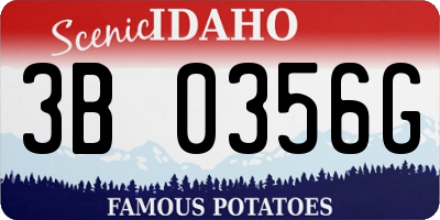 ID license plate 3B0356G