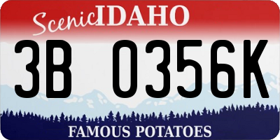 ID license plate 3B0356K