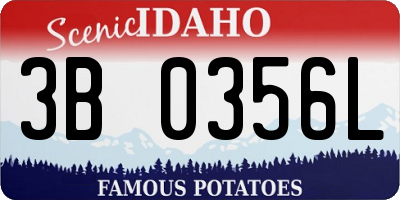 ID license plate 3B0356L