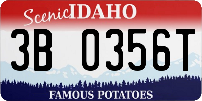 ID license plate 3B0356T