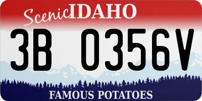 ID license plate 3B0356V