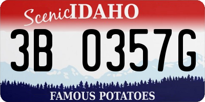 ID license plate 3B0357G