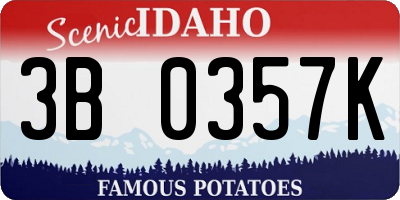 ID license plate 3B0357K