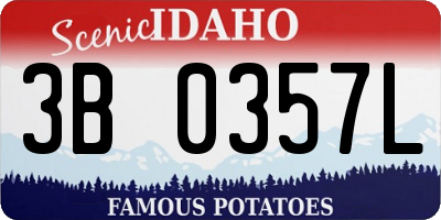 ID license plate 3B0357L