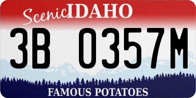 ID license plate 3B0357M