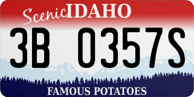 ID license plate 3B0357S