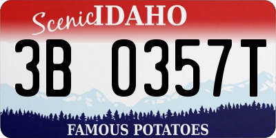 ID license plate 3B0357T
