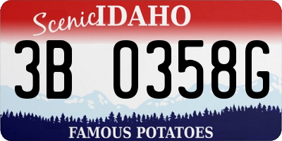 ID license plate 3B0358G