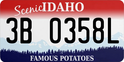 ID license plate 3B0358L