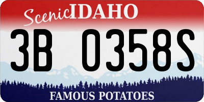 ID license plate 3B0358S