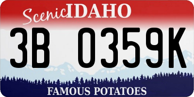 ID license plate 3B0359K