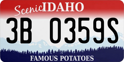 ID license plate 3B0359S