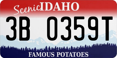 ID license plate 3B0359T