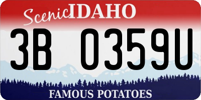 ID license plate 3B0359U